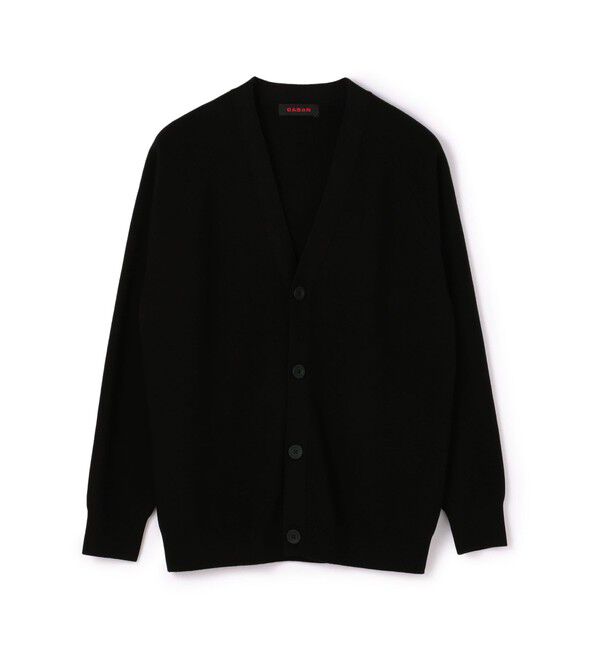 CABaN「CABaN コットンカシミヤ バイカラーVネックカーディガン」|カーディガン|19 ブラック
