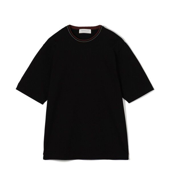 TOMORROWLAND MENS「スーピマコットンシルケット リンキングニット襟Tシャツ」|Tシャツ・カットソー|19 ブラック