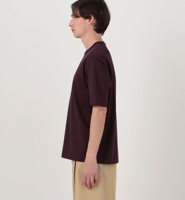 TOMORROWLAND MENS「スーピマコットンシルケット リンキングニット襟Tシャツ」|Tシャツ・カットソー|