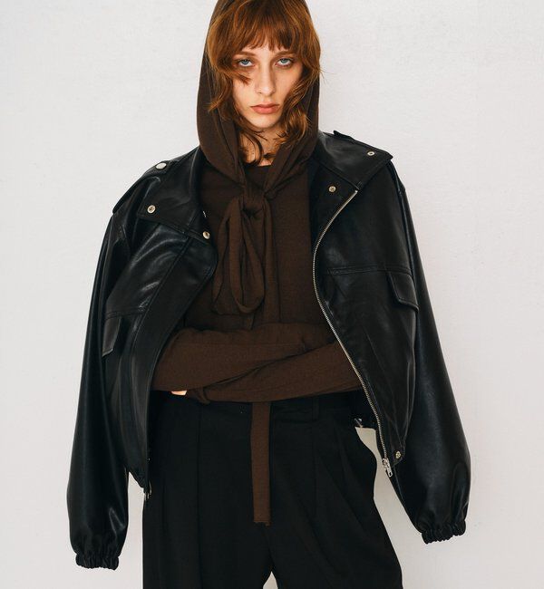  「【2026AW Debut】【UNFORM】カシミヤ混フーディボウタイニット」|ニット・セーター|