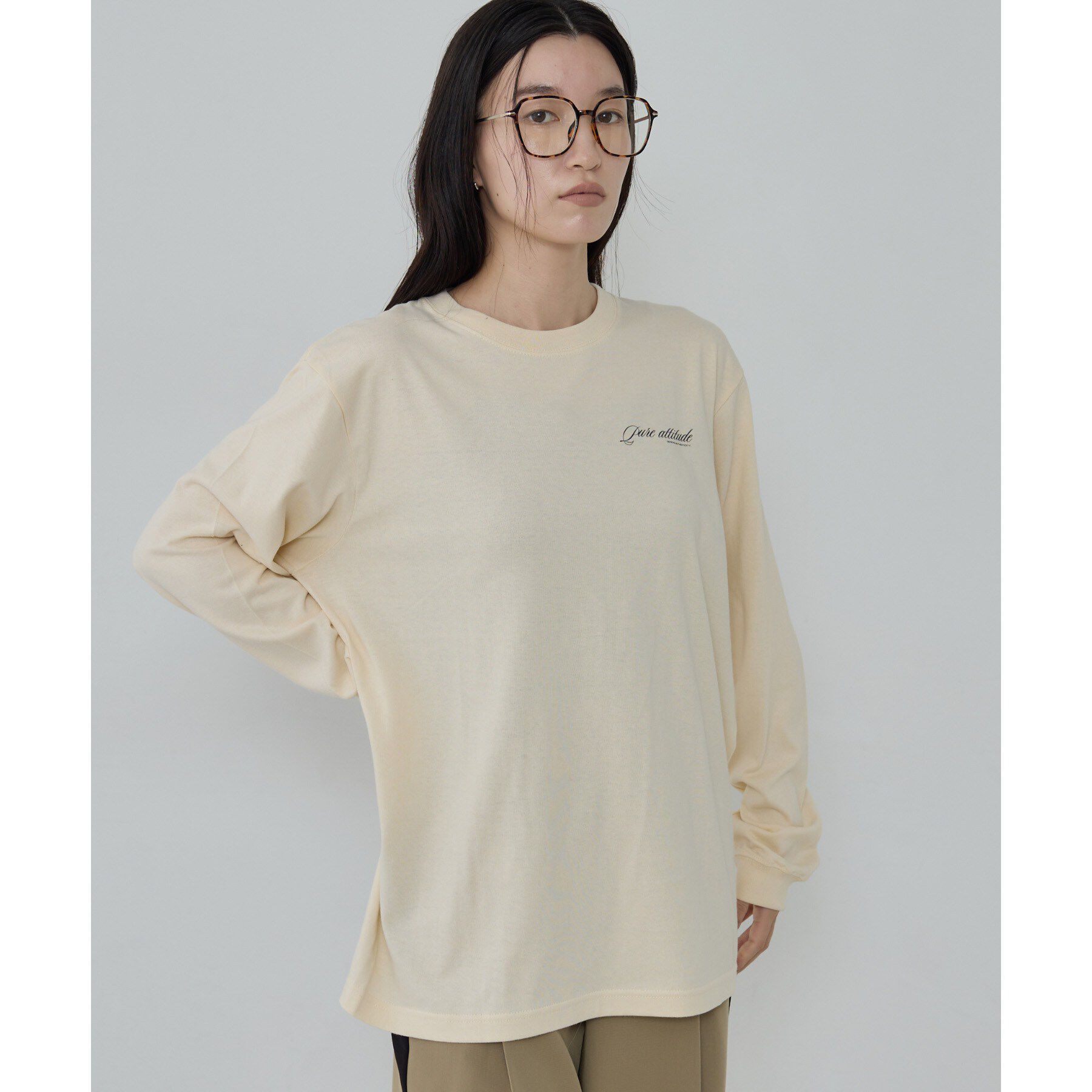 GALLEST「ワンポイントロゴロンT【LIVE紹介／上枝みどりさん着用】」|Tシャツ・カットソー|グレージュ(050)