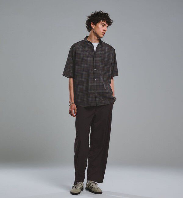 UNITED ARROWS green label relaxing「ウォッシャブル TW サイロ ジャストルーズ チェック柄 半袖 シャツ -通気性・接触冷感-」|シャツ・ブラウス|
