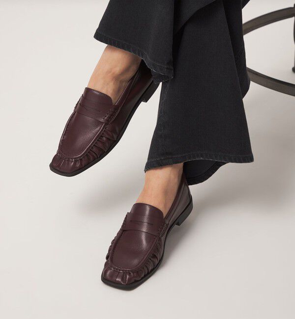 UNITED ARROWS green label relaxing「ギャザー ソフトローファー」|ビジネス・ドレスシューズ|DK.BROWN