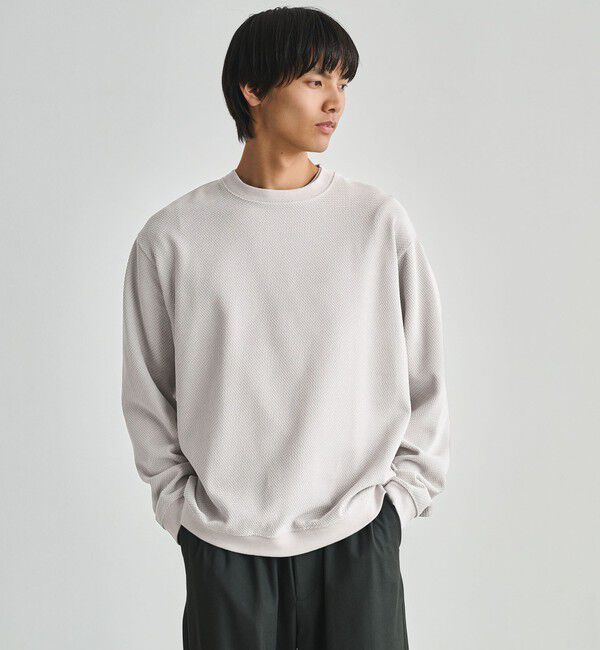 UNITED ARROWS green label relaxing「モール ジャガード クルーネック 長袖 カットソー」|Tシャツ・カットソー|LT.GRAY