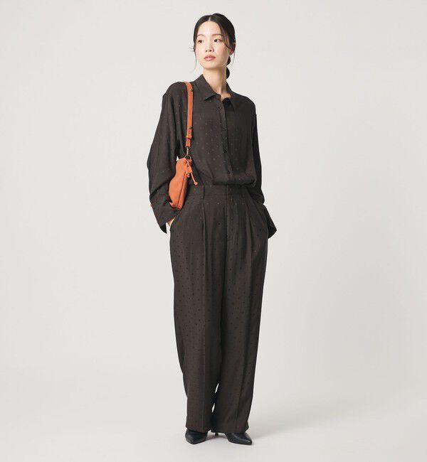 BEAUTY&YOUTH UNITED ARROWS「レーヨン ドットジャガード タック バックゴムパンツ/ダークブラウン」|その他|