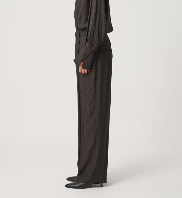 BEAUTY&YOUTH UNITED ARROWS「レーヨン ドットジャガード タック バックゴムパンツ/ダークブラウン」|その他|