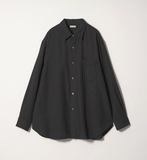 STEVEN ALAN「＜Steven Alan＞ ネル オンブレストライプ レギュラーカラー シャツ LOOSE」|シャツ・ブラウス|BLACK