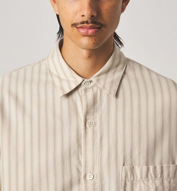 STEVEN ALAN「＜Steven Alan＞ ネル オンブレストライプ レギュラーカラー シャツ LOOSE」|シャツ・ブラウス|