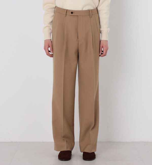 TOMORROWLAND MENS「ウールツイル 2タックワイドストレートパンツ セットアップ対応」|スラックス|