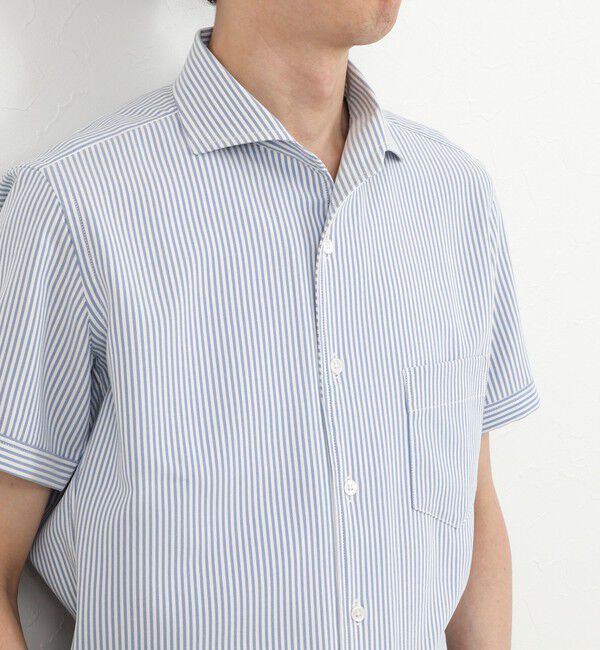 NOLLEY'S goodman「《ビジカジ対応》ノータイシャツ イタリアンカラーSS 26SS」|シャツ・ブラウス|ブルー系その他