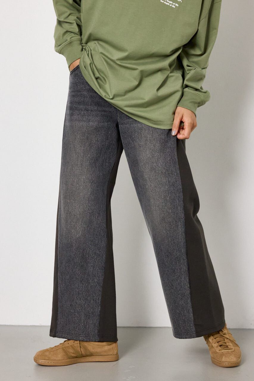 RODEO CROWNS「DENIM COMBO PANTS」|デニム|BLK