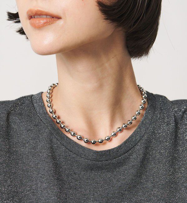 UNITED ARROWS「フラワークラスプ ボールチェーン ネックレス」|ネックレス|SILVER