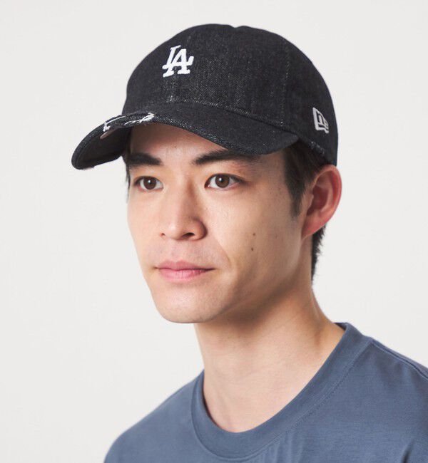 UNITED ARROWS green label relaxing「【別注】＜NEW ERA＞9TWENTY ダメージ デニム LA キャップ ブラック」|キャップ・キャスケット|BLACK