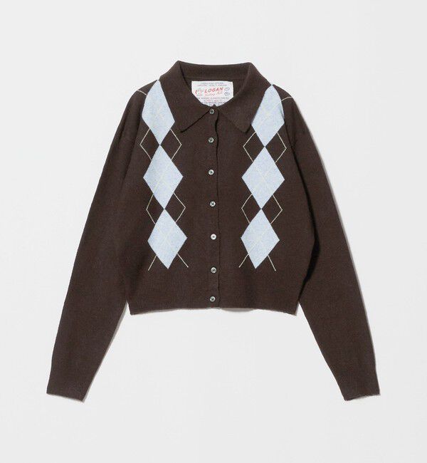 UNITED ARROWS green label relaxing「【別注】＜LOGAN knitting mills＞アーガイル カーディガン」|カーディガン|DK.BROWN
