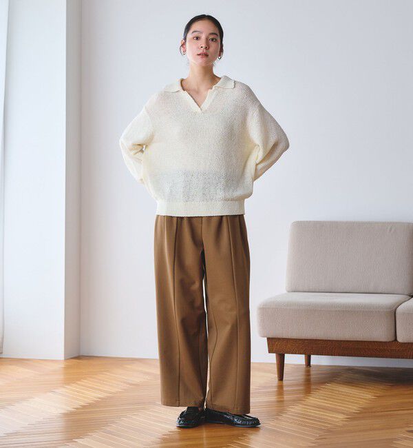 BEAUTY&YOUTH UNITED ARROWS「テープヤーン スキッパー ニットプルオーバー ウォッシャブル」|ニット・セーター|