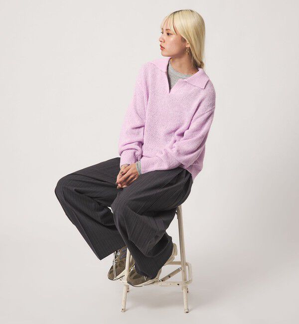 BEAUTY&YOUTH UNITED ARROWS「テープヤーン スキッパー ニットプルオーバー ウォッシャブル」|ニット・セーター|