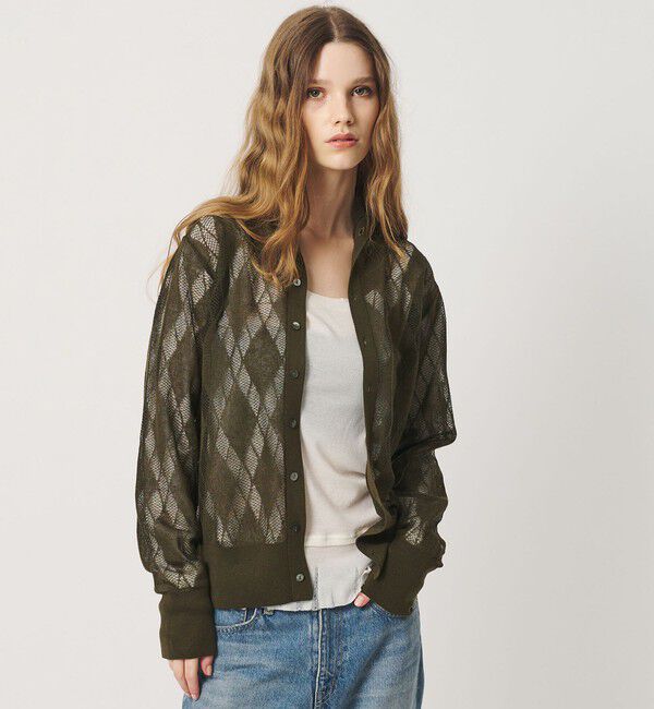 ATTISESSION「＜ATTISESSION＞シアー ジャガード カーディガン」|カーディガン|OLIVE