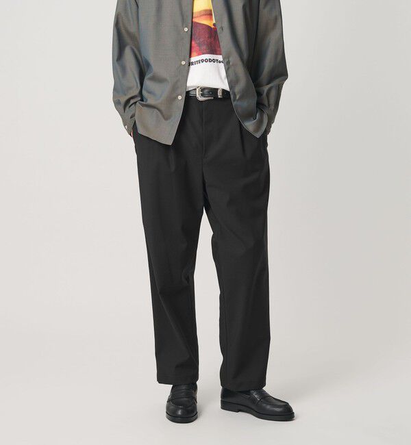 BEAUTY&YOUTH UNITED ARROWS「ダブル レイヤード バルーン イージー パンツ NO.9 ヨコストレッチ」|チノ|BLACK