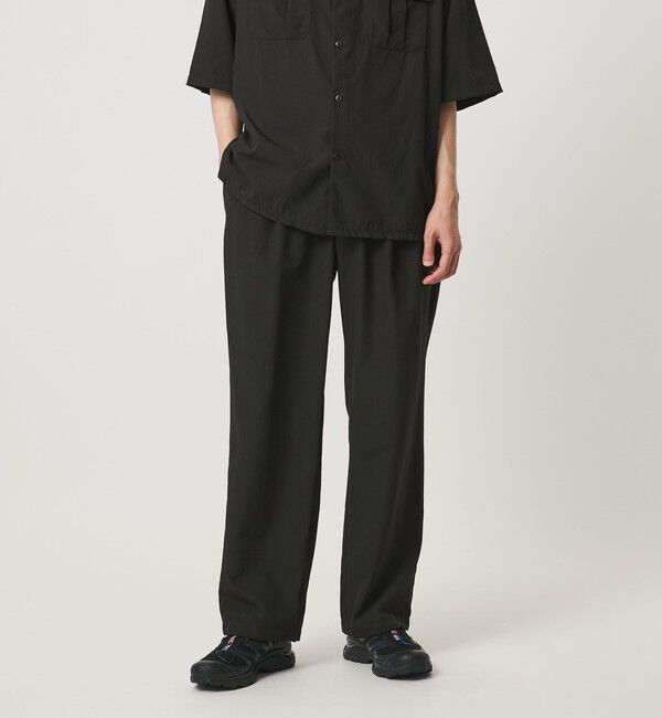UNITED ARROWS「DotAir ドットエア ヘムコード ２プリーツ パンツ 吸水速乾 タテストレッチ」|スラックス|BLACK
