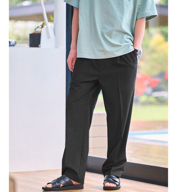 UNITED ARROWS green label relaxing「Dot Air オルマイ ワイド イージーパンツ W3 -ストレッチ-」|その他|BLACK