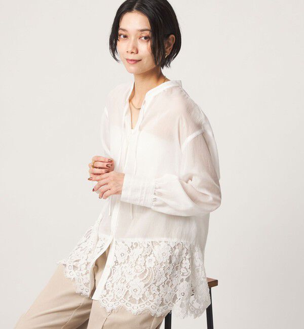 UNITED ARROWS green label relaxing「【結論シリーズ】ミルフィーユレースブラウス」|シャツ・ブラウス|