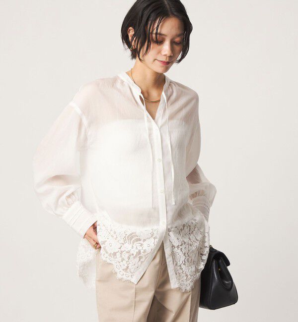 UNITED ARROWS green label relaxing「【結論シリーズ】ミルフィーユレースブラウス」|シャツ・ブラウス|