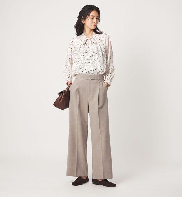 UNITED ARROWS green label relaxing「［size SHORT/TALLあり］ライト ダブルクロス ワイド パンツ」|スラックス|
