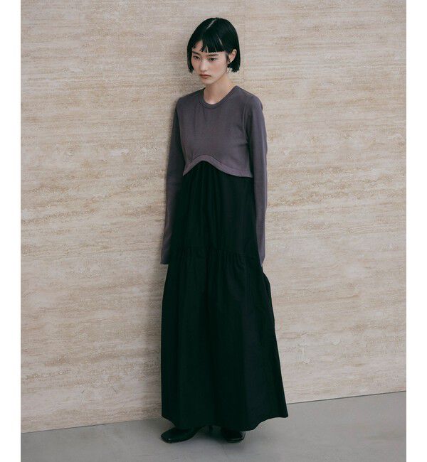 EMMEL REFINES「＜EMMEL REFINES＞EM ヘムキリカエ ドッキング ティアードワンピース」|ワンピース|