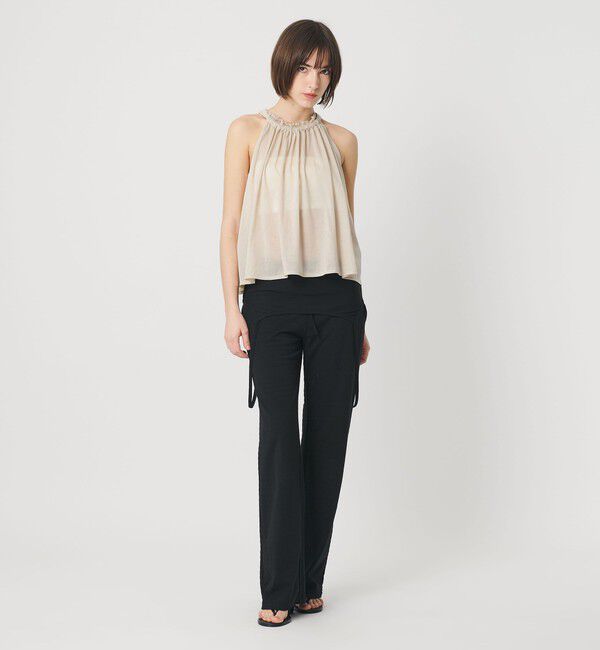 ATTISESSION「＜ATTISESSION＞シアージャージ ギャザー ホルターネックトップス」|Tシャツ・カットソー|