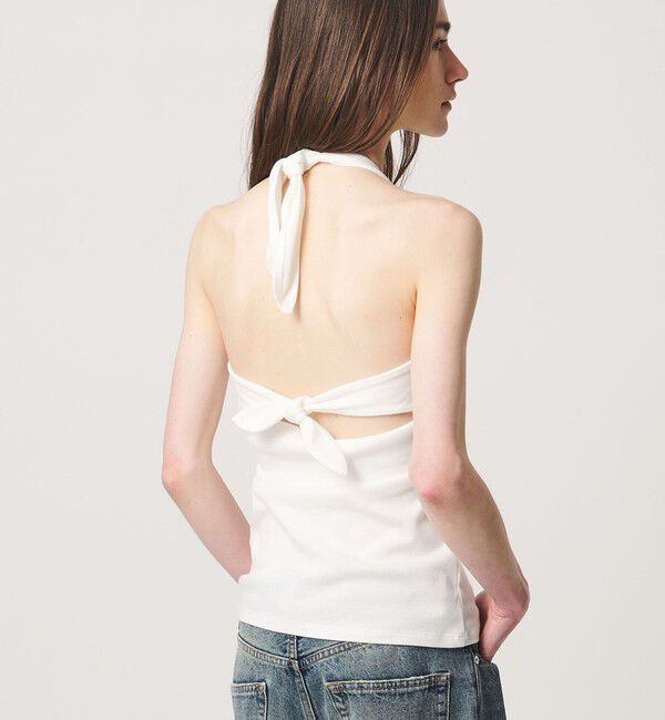 ATTISESSION「＜ATTISESSION＞バックタイ ホルターネック トップス」|Tシャツ・カットソー|WHITE