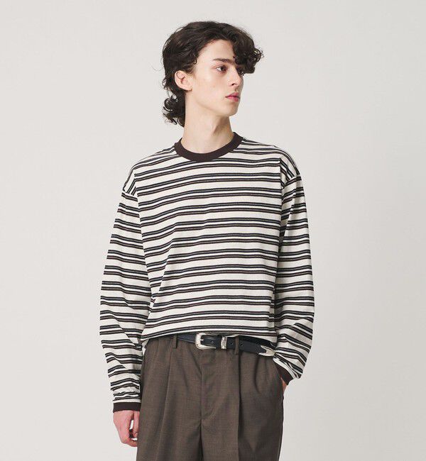 BEAUTY&YOUTH UNITED ARROWS「ラフィー マルチ ボーダー クルーネック カットソー」|Tシャツ・カットソー|
