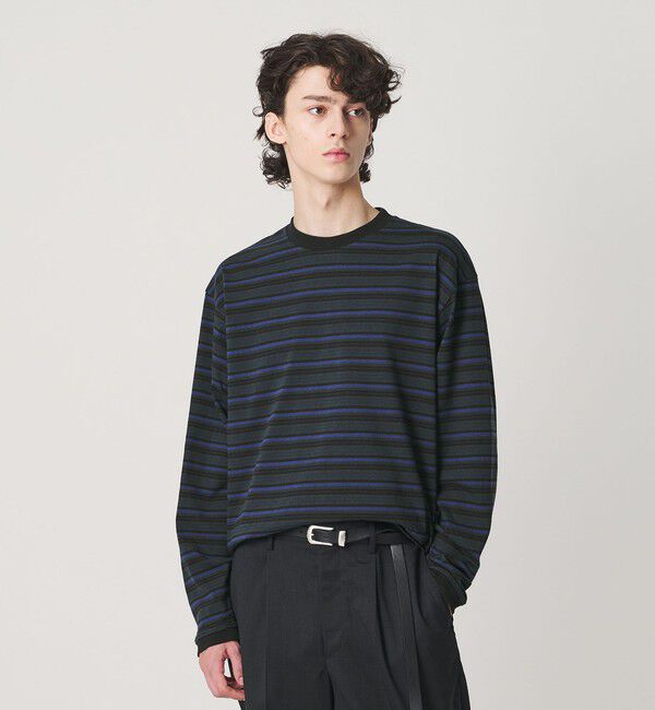 BEAUTY&YOUTH UNITED ARROWS「ラフィー マルチ ボーダー クルーネック カットソー」|Tシャツ・カットソー|