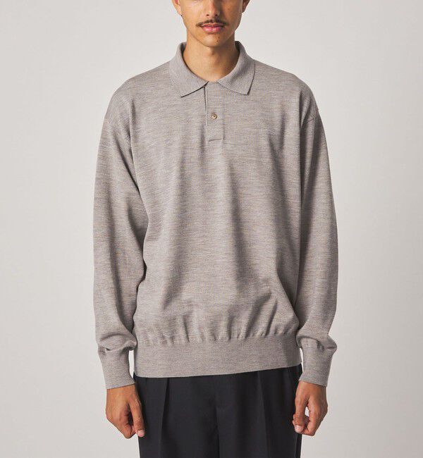 STEVEN ALAN「＜Steven Alan＞ メランジ ウール オープン ニット 2B ポロシャツ」|ニット・セーター|