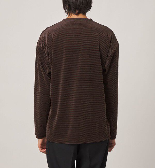 STEVEN ALAN「＜Steven Alan＞ ベロア ボーダー クルーネック Ｔシャツ」|Tシャツ・カットソー|
