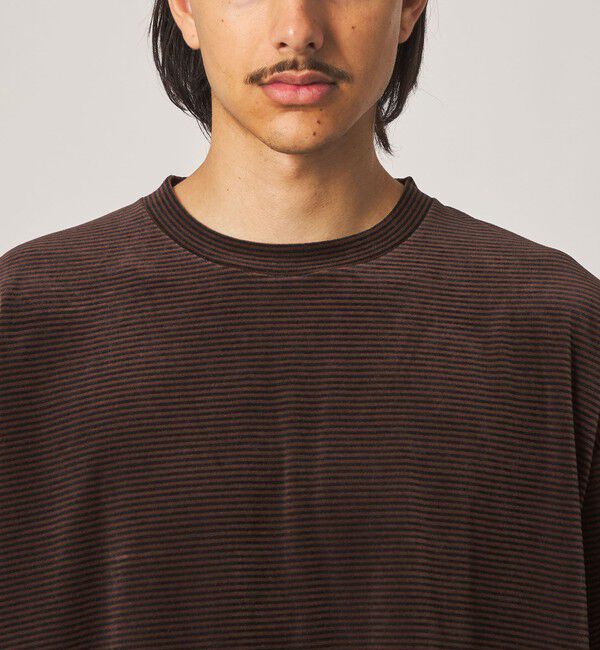 STEVEN ALAN「＜Steven Alan＞ ベロア ボーダー クルーネック Ｔシャツ」|Tシャツ・カットソー|