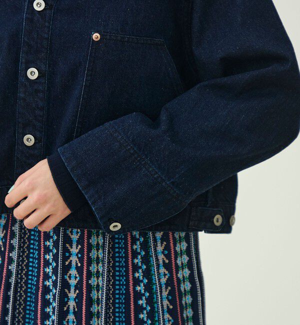 MACPHEE「リングデニム ファーカラーVジャケット」|デニムジャケット|
