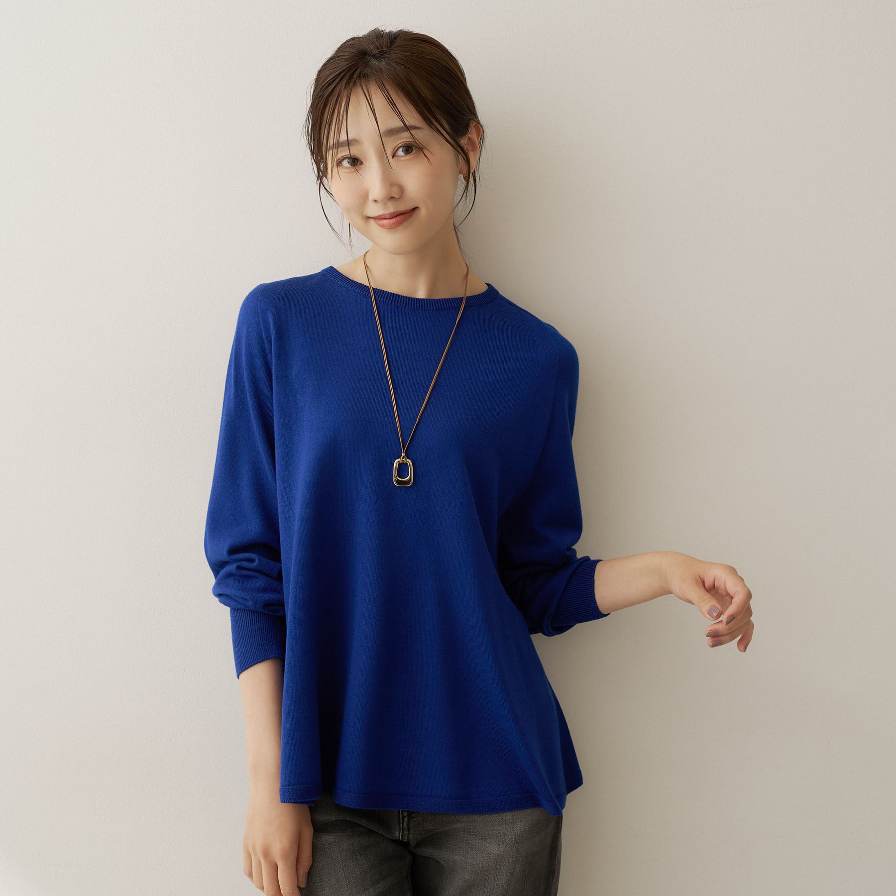 UNTITLED「【きれいに体型カバー/8色展開】Aラインシルエットニットプルオーバー」|ニット・セーター|