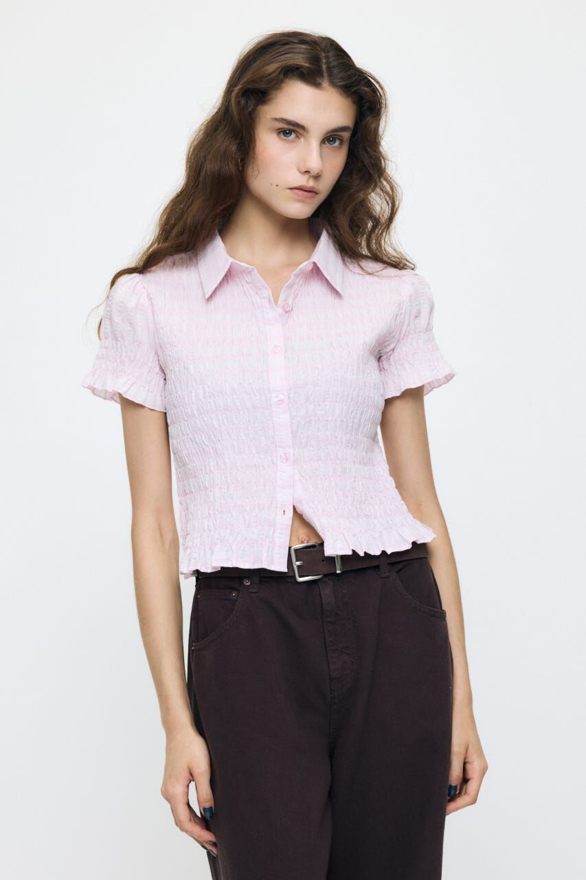 MOUSSY「PLAID SHIRRING シャツ」|シャツ・ブラウス|PNK