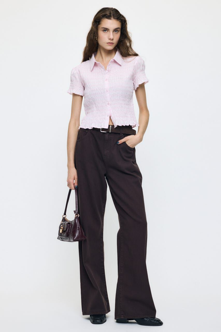 MOUSSY「PLAID SHIRRING シャツ」|シャツ・ブラウス|
