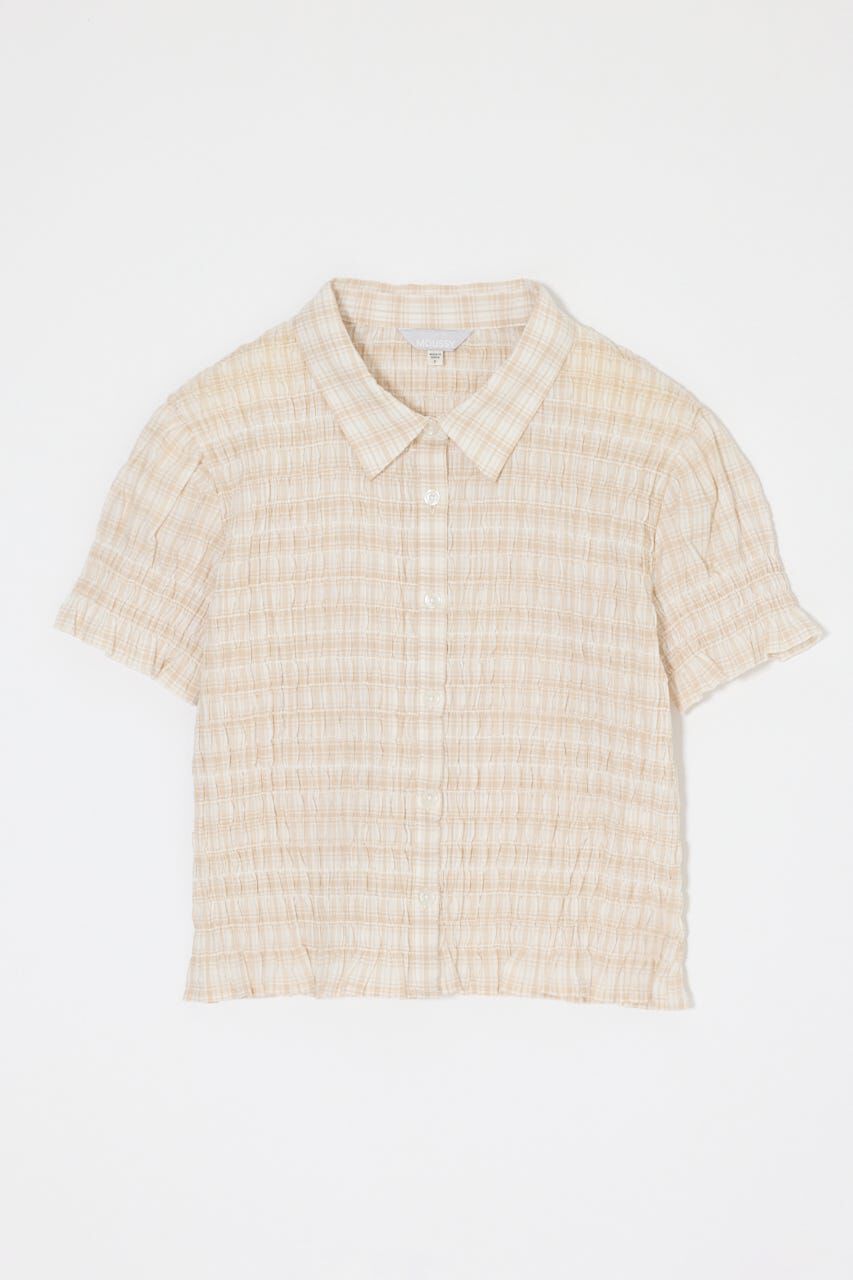 MOUSSY「PLAID SHIRRING シャツ」|シャツ・ブラウス|