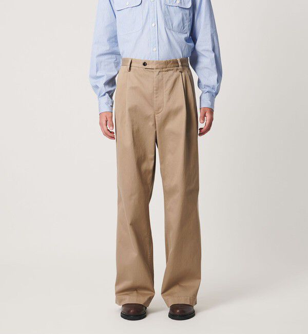 UNITED ARROWS「＜District＞ウォッシュド チノ ２プリーツ ワイドパンツ」|チノ|