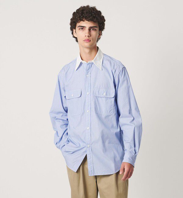 UNITED ARROWS「＜District＞ダブルポケット レギュラーカラー シャツ」|シャツ・ブラウス|LT.BLUE
