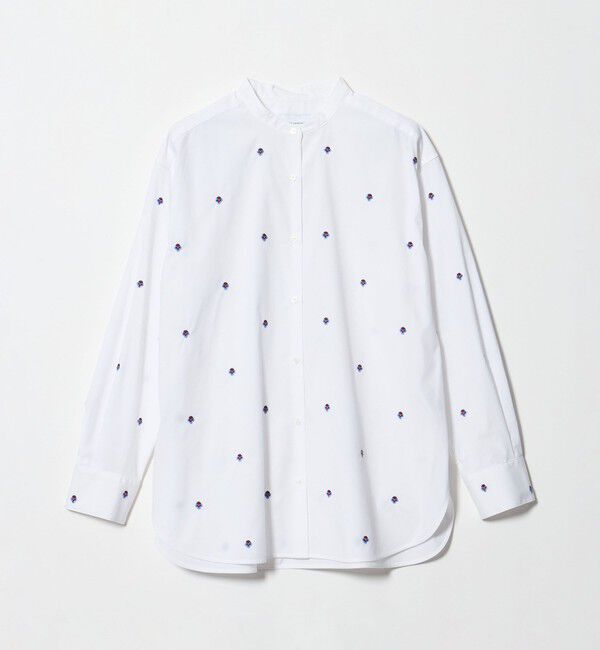 UNITED ARROWS「エンブロイダリーフラワー バンドカラー シャツ 26FW」|シャツ・ブラウス|