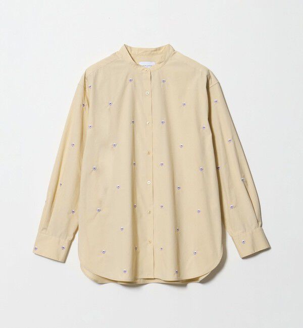 UNITED ARROWS「エンブロイダリーフラワー バンドカラー シャツ 26FW」|シャツ・ブラウス|