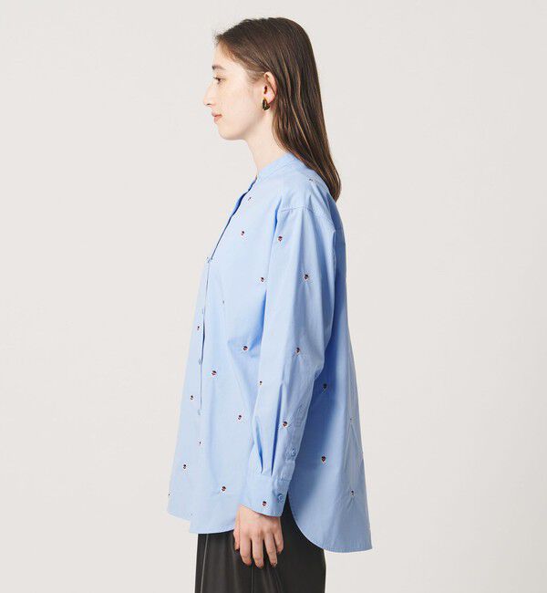 UNITED ARROWS「エンブロイダリーフラワー バンドカラー シャツ 26FW」|シャツ・ブラウス|