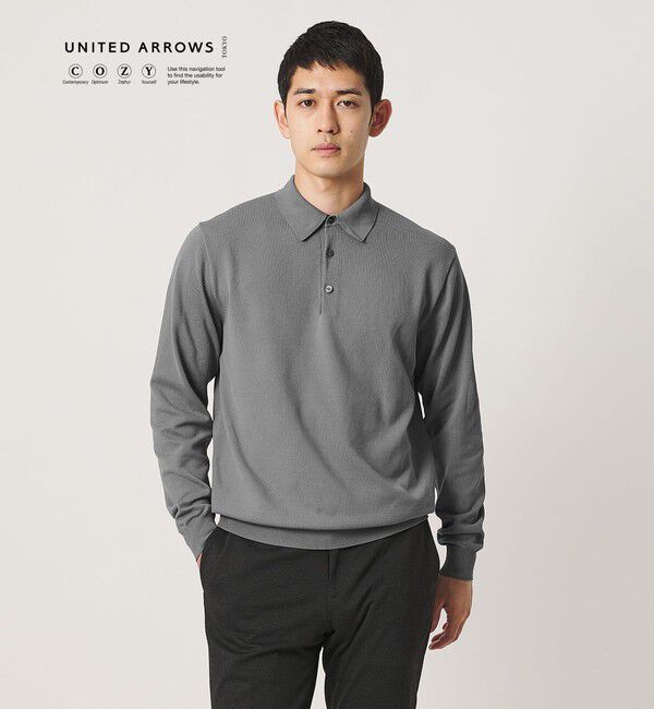 UNITED ARROWS「ニット ポロシャツ UA COZY ウォッシャブル」|ニット・セーター|MD.GRAY