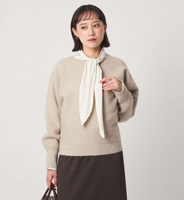 UNITED ARROWS green label relaxing「FOXブレンド ラメ フォルム ドルマン ニット」|ニット・セーター|OFF WHITE