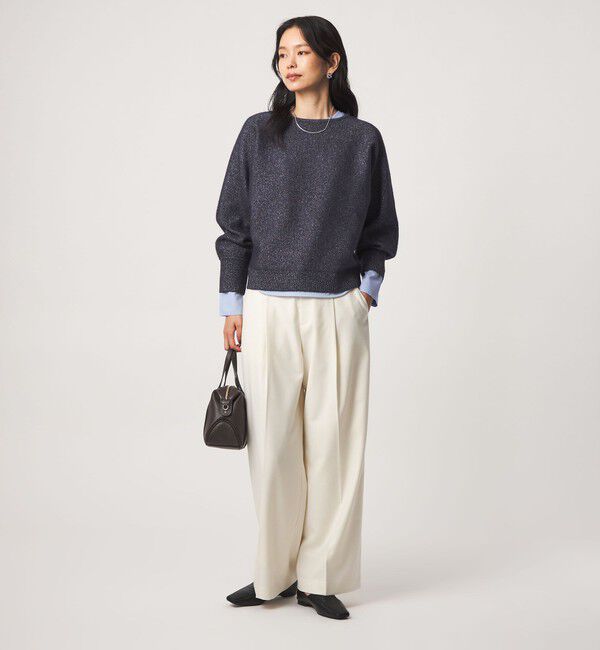 UNITED ARROWS green label relaxing「FOXブレンド ラメ フォルム ドルマン ニット」|ニット・セーター|