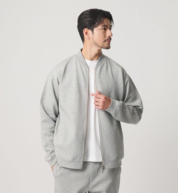 BEAUTY&YOUTH UNITED ARROWS「【WEB限定 WARDROBE SMART】ダブルニット ジップブルゾン/セットアップ対応【抗菌・防臭】」|ブルゾン・スタジャン|