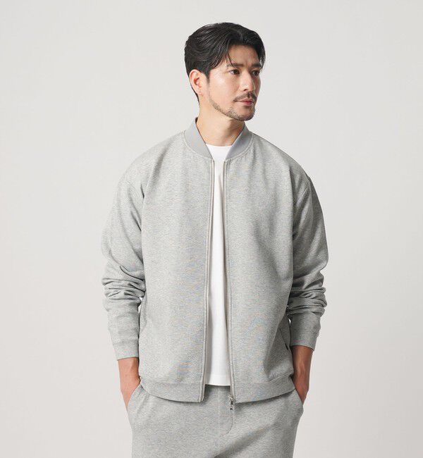 BEAUTY&YOUTH UNITED ARROWS「【WEB限定 WARDROBE SMART】ダブルニット ジップブルゾン/セットアップ対応【抗菌・防臭】」|ブルゾン・スタジャン|